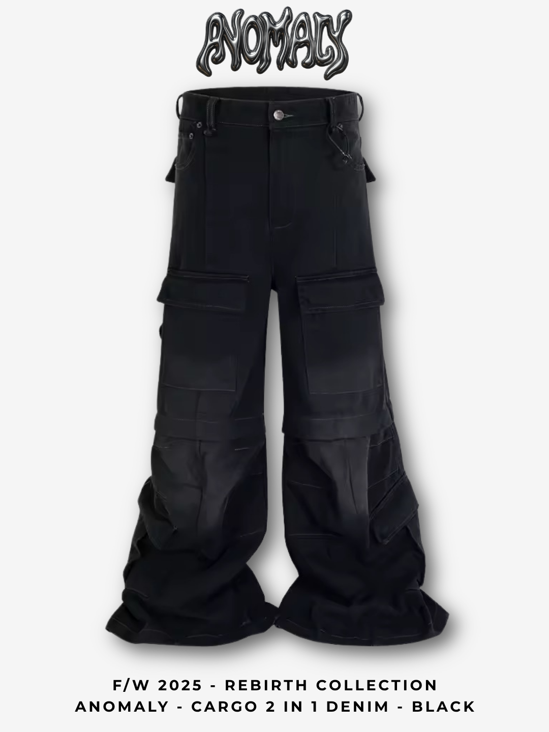 Anomaly - Cargo 2 in 1 Denim - BLACK