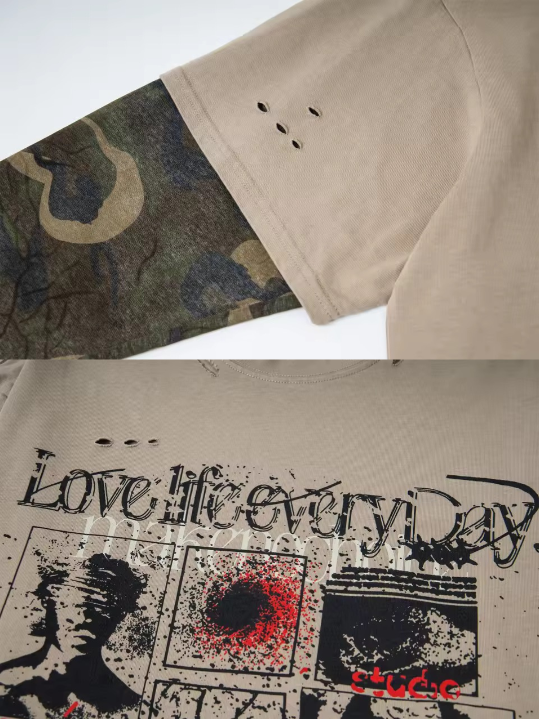 Anomaly - Camo longsleeve - BEIGE