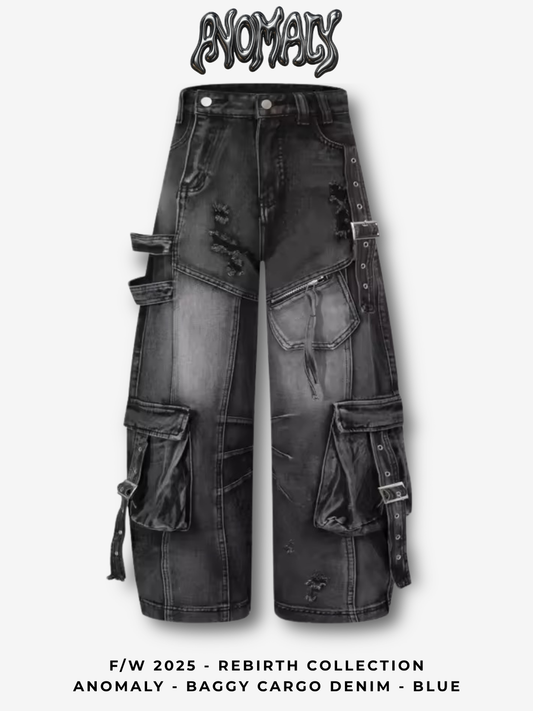 Anomaly - Baggy cargo denim - BLACK