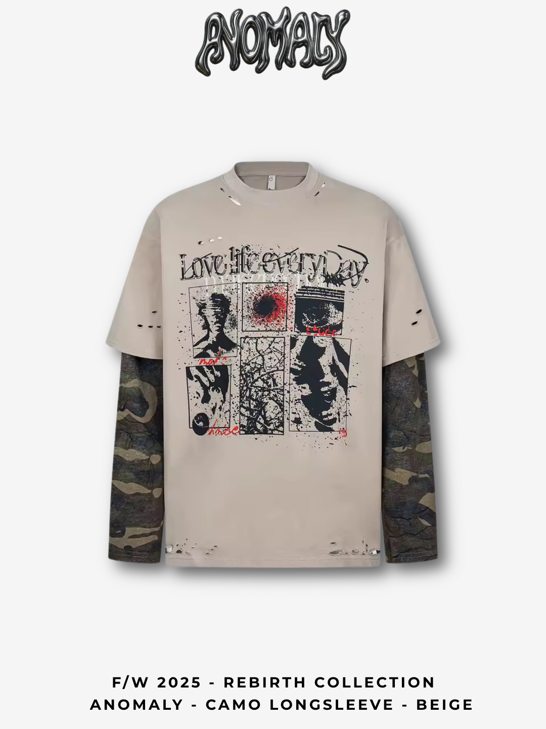 Anomaly - Camo longsleeve - BEIGE