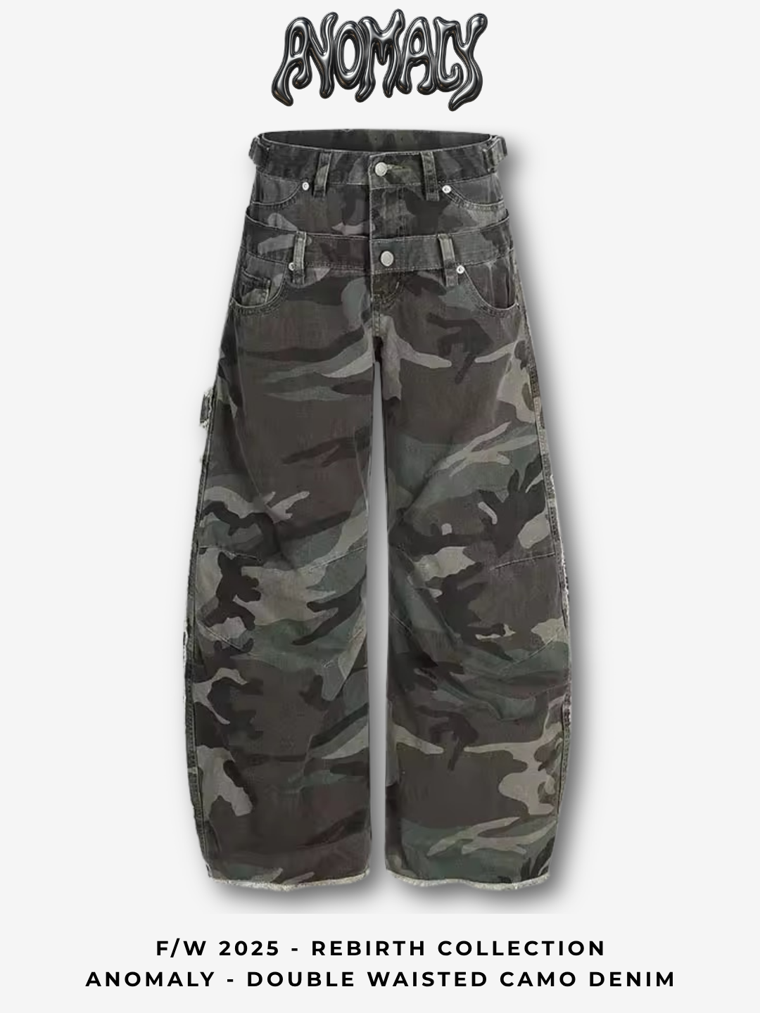 Anomaly - Double waisted camo denim