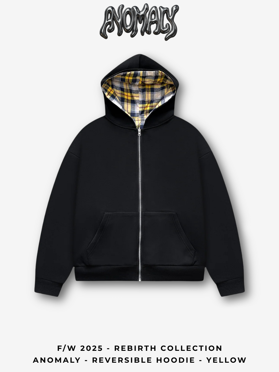 Anomaly - Reversible hoodie - YELLOW