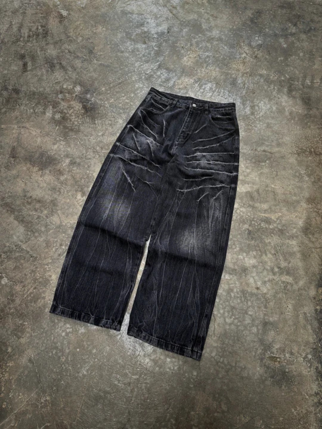 Anomaly - Scratched baggy jeans - BLACK