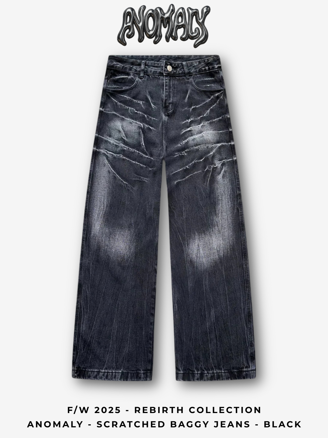 Anomaly - Scratched baggy jeans - BLACK