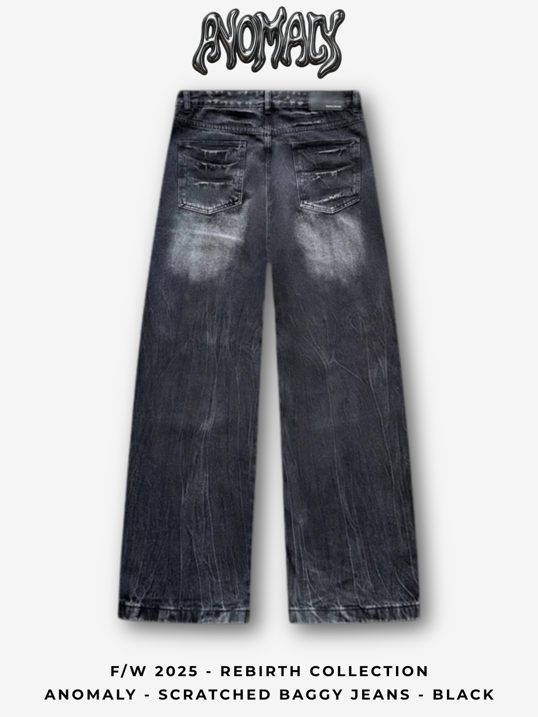 Anomaly - Scratched baggy jeans - BLACK