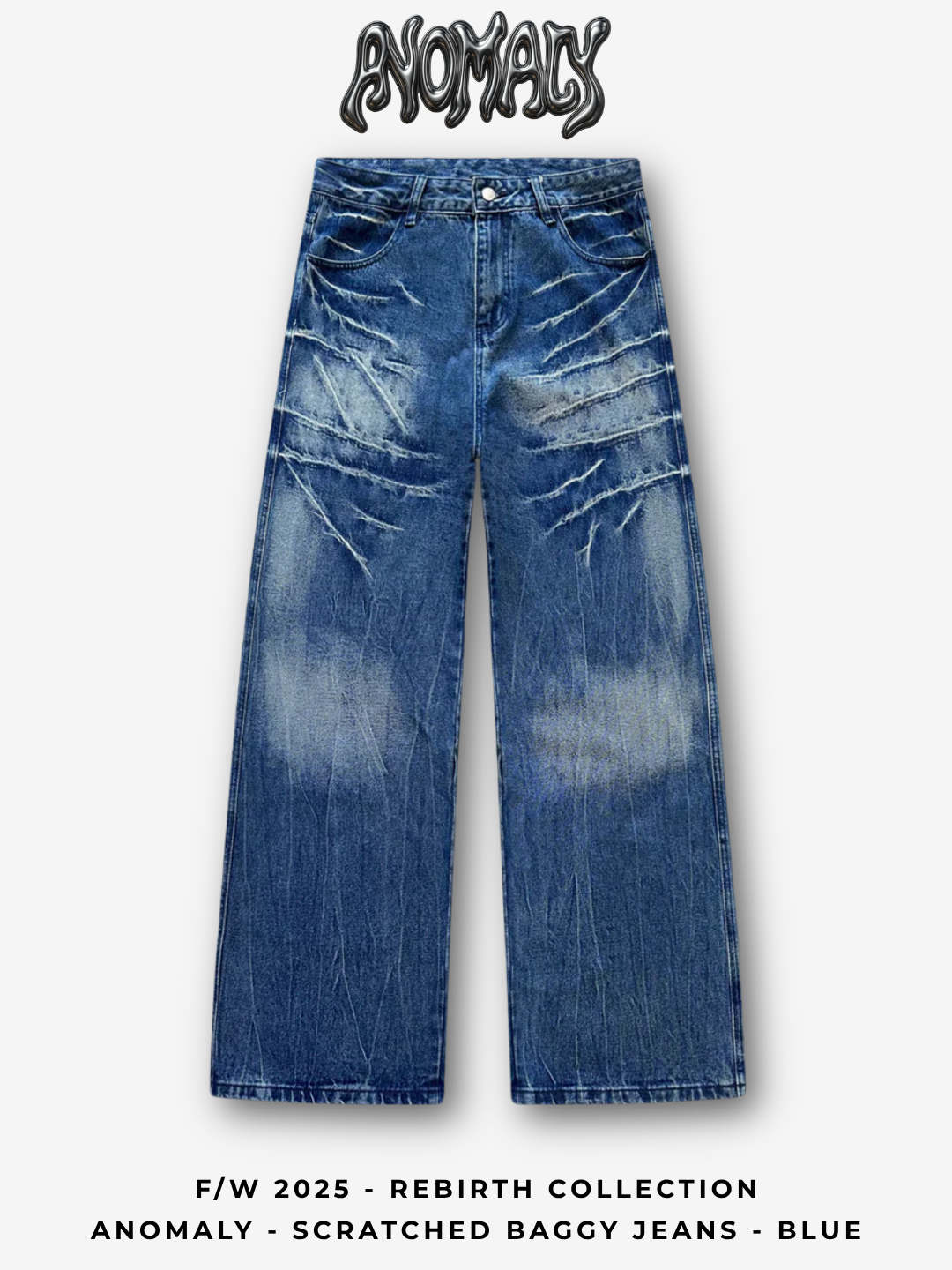 Anomaly - Scratched baggy jeans - BLUE