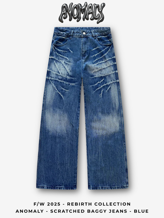 Anomaly - Scratched baggy jeans - BLUE