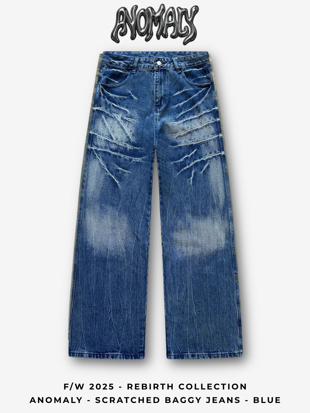 Anomaly - Scratched baggy jeans - BLUE
